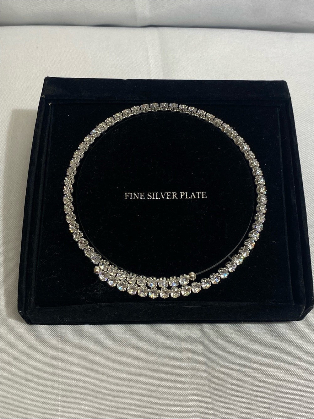 Kohl's Silver-Tone Clear Crystal Tennis Necklace